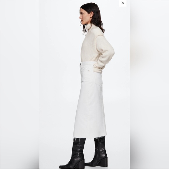 Oat New York Denim Jean Midi Skirt 4/27 - Picture 6 of 12